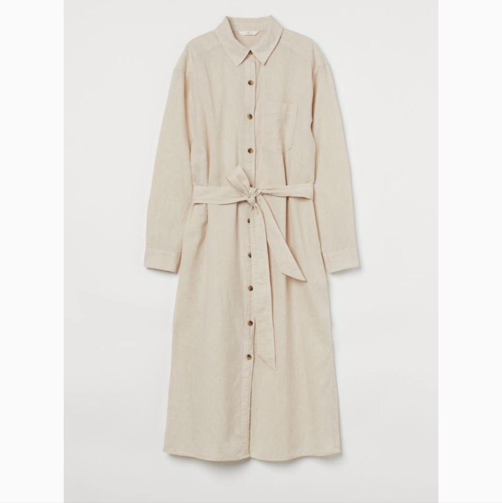 H&M Linen Blend Shirt Dress size M